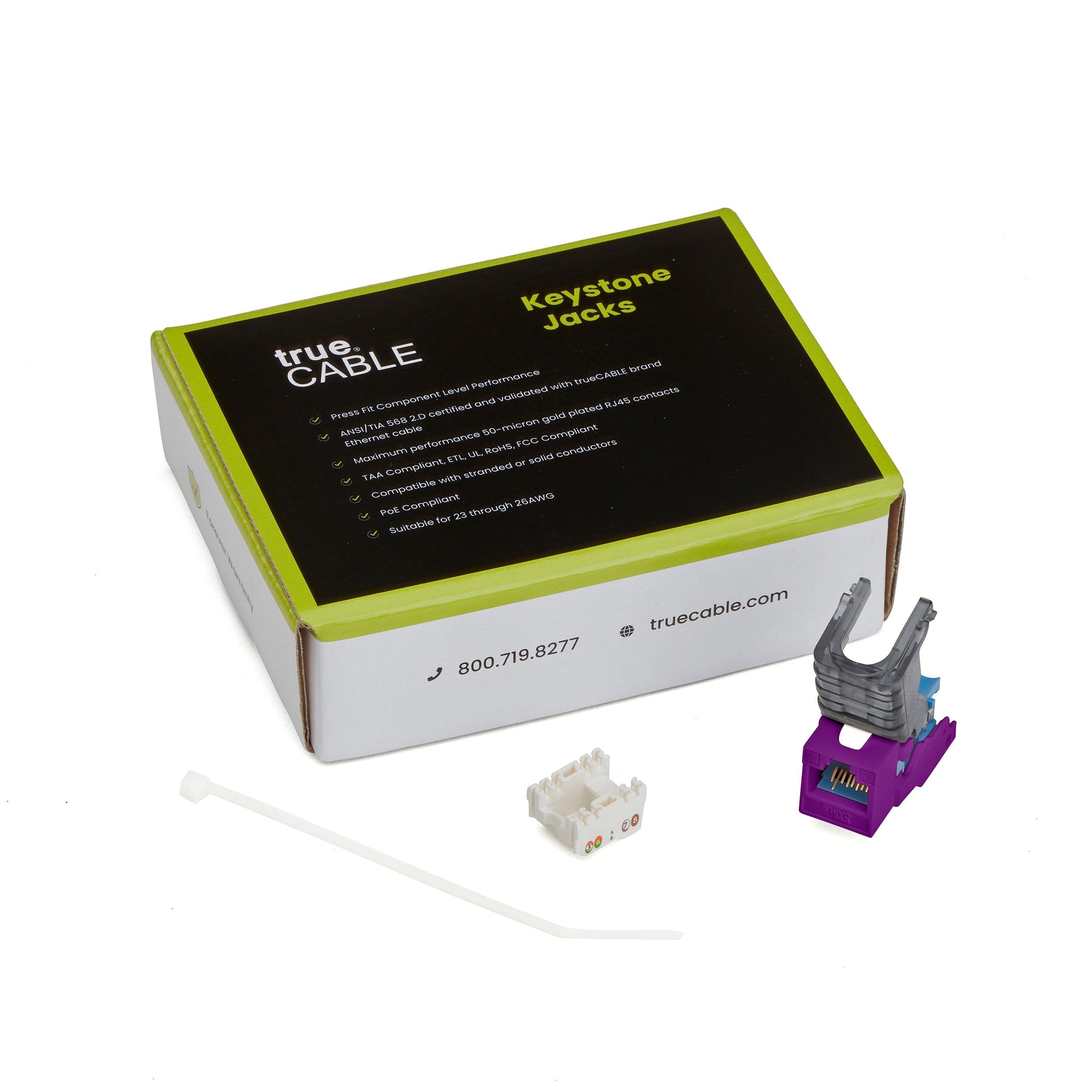 Cat6 Toolless Keystone Jack | Unshielded | 12pc | Purple