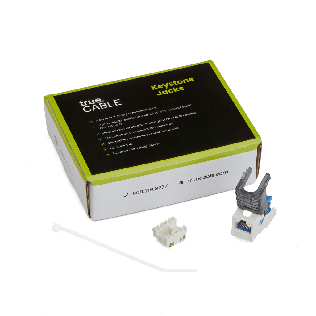 Cat6 Toolless Keystone Jack | Unshielded | 12pc | White