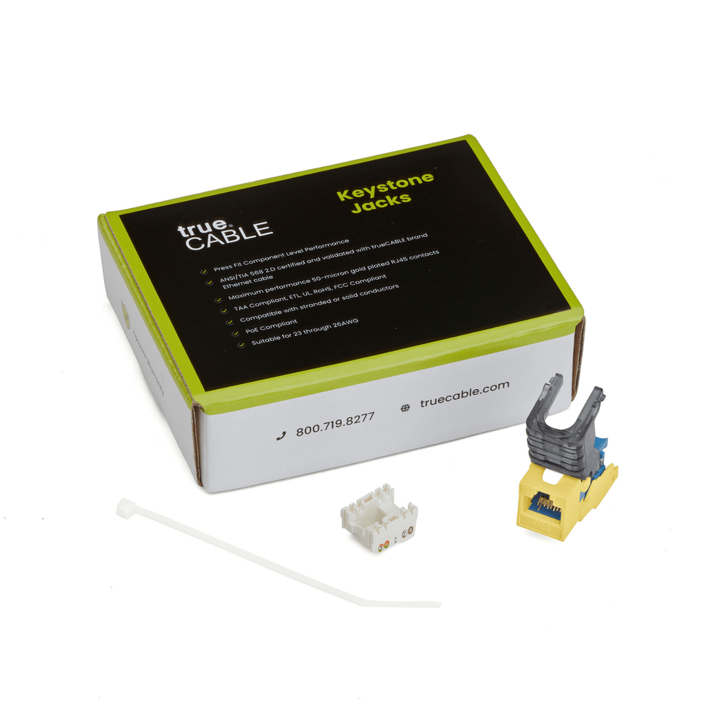 Cat6 Toolless Keystone Jack | Unshielded | 12pc | Yellow