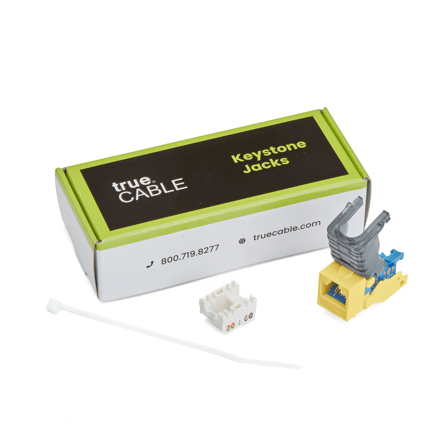 Cat6 Toolless Keystone Jack | Unshielded | 6pc | Yellow