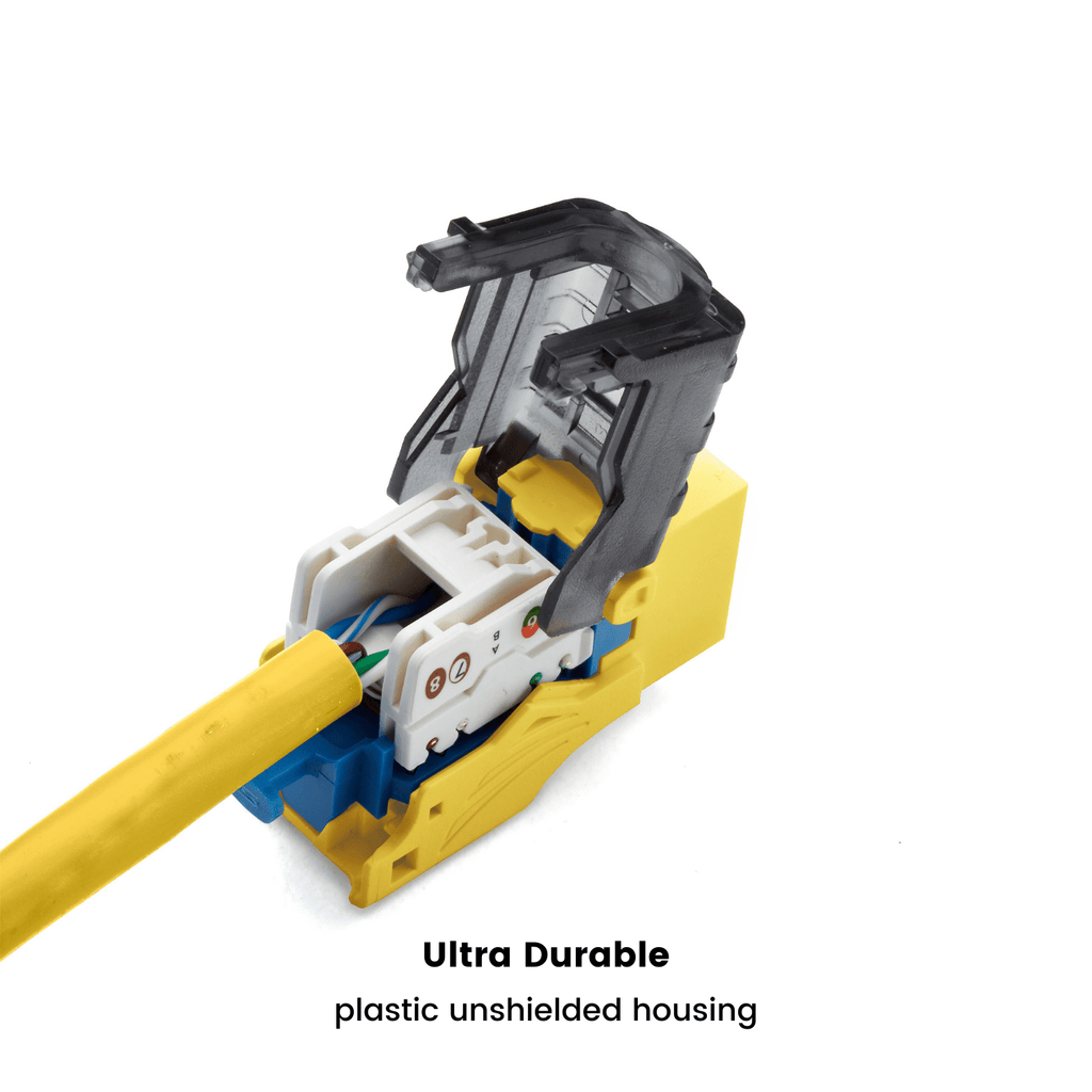 Cat6 Toolless Keystone Jack | Unshielded | 2pc | Yellow
