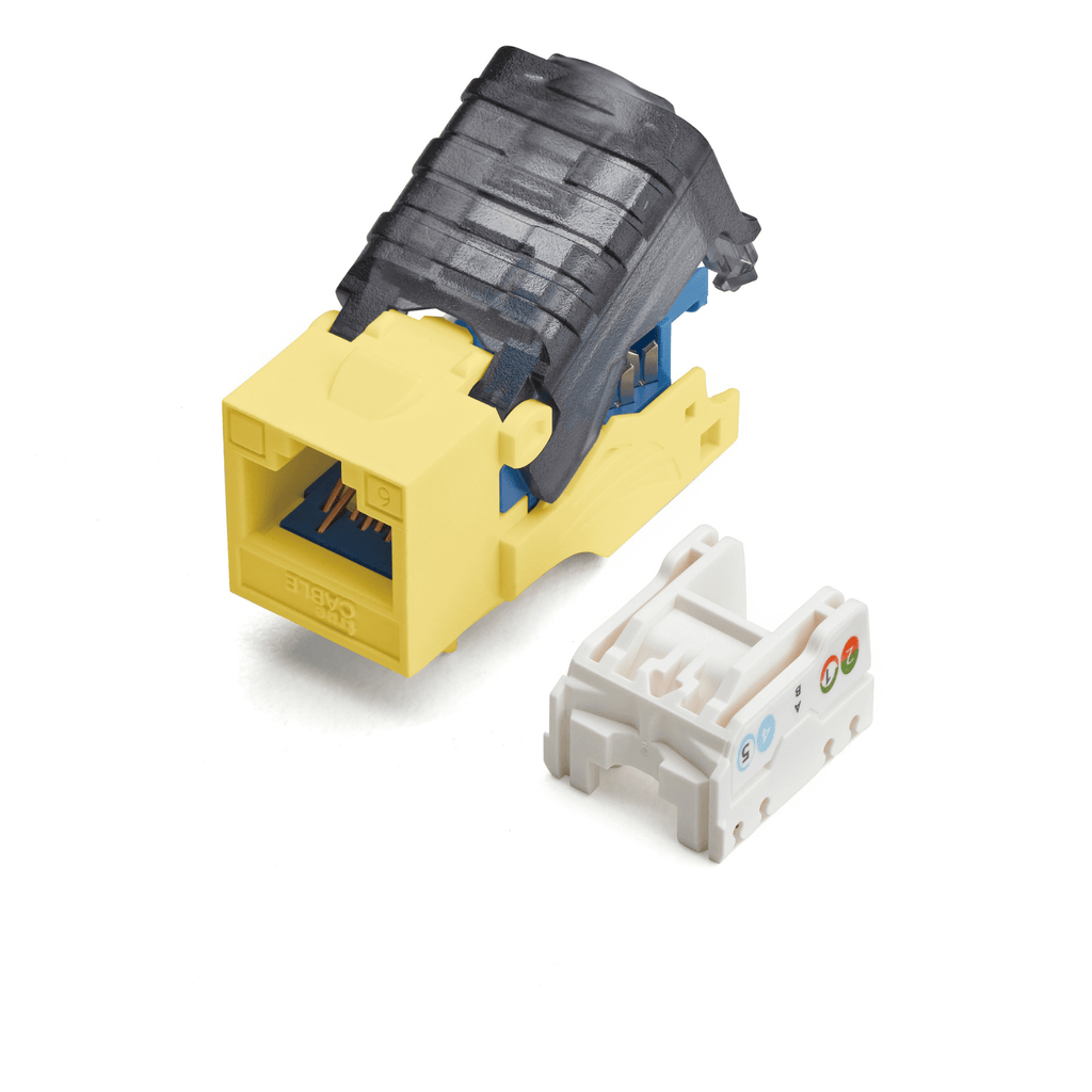 Cat6 Toolless Keystone Jack | Unshielded | 6pc | Yellow