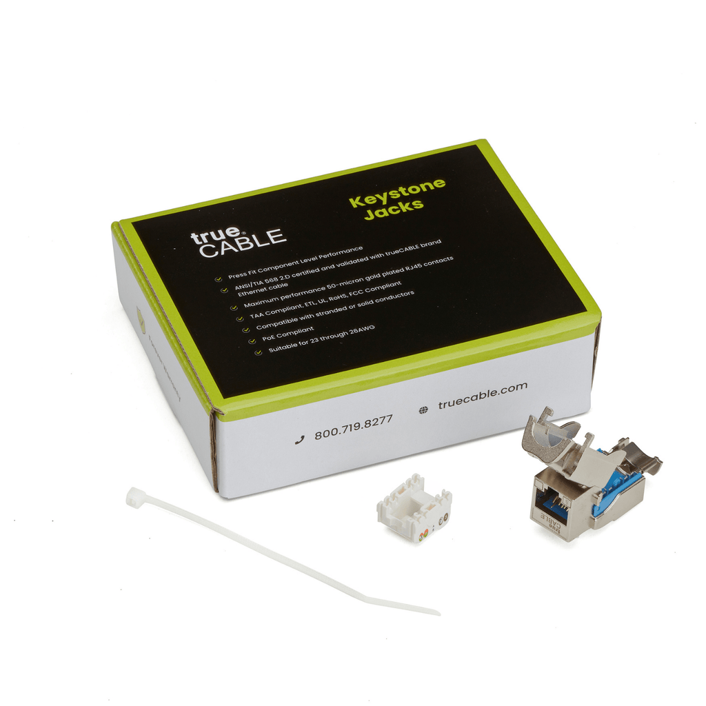 Cat6 Toolless Keystone Jack | Shielded | 12pc | Packaging | White