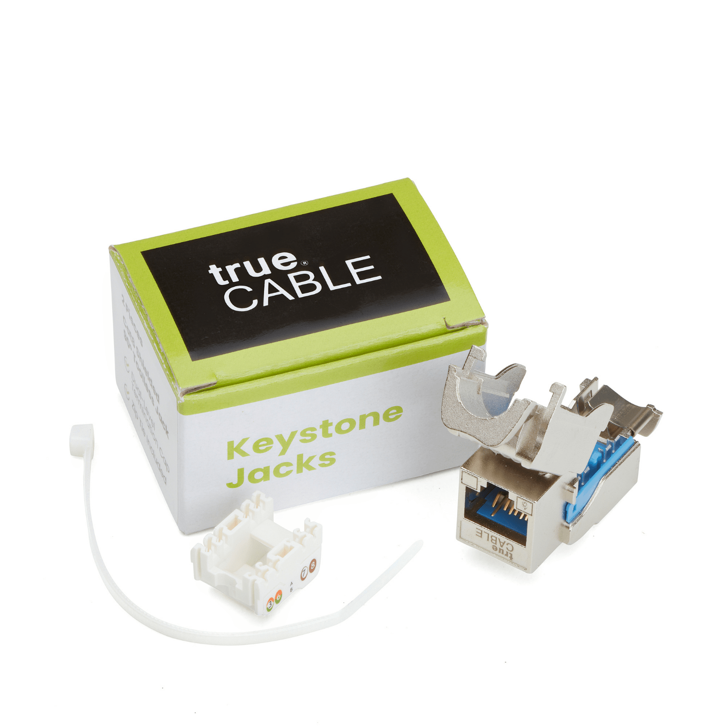 Cat6 Toolless Keystone Jack | Shielded | 2pc | Packaging | White