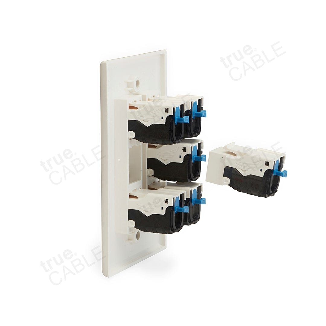 Single Gang Wall Plate - 6 port