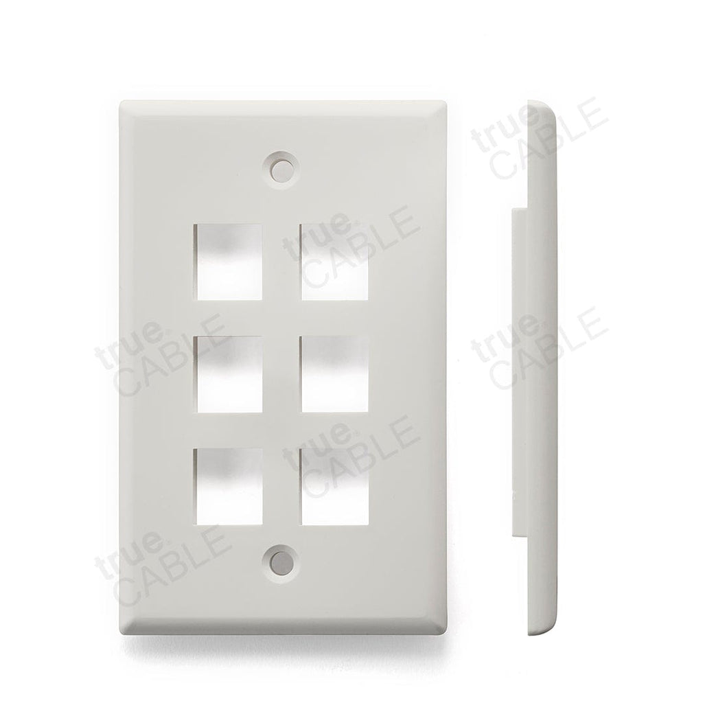 Single Gang Wall Plate - 6 port