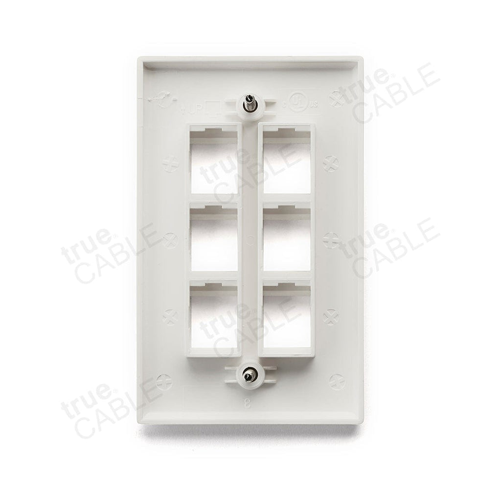 Single Gang Wall Plate - 6 port