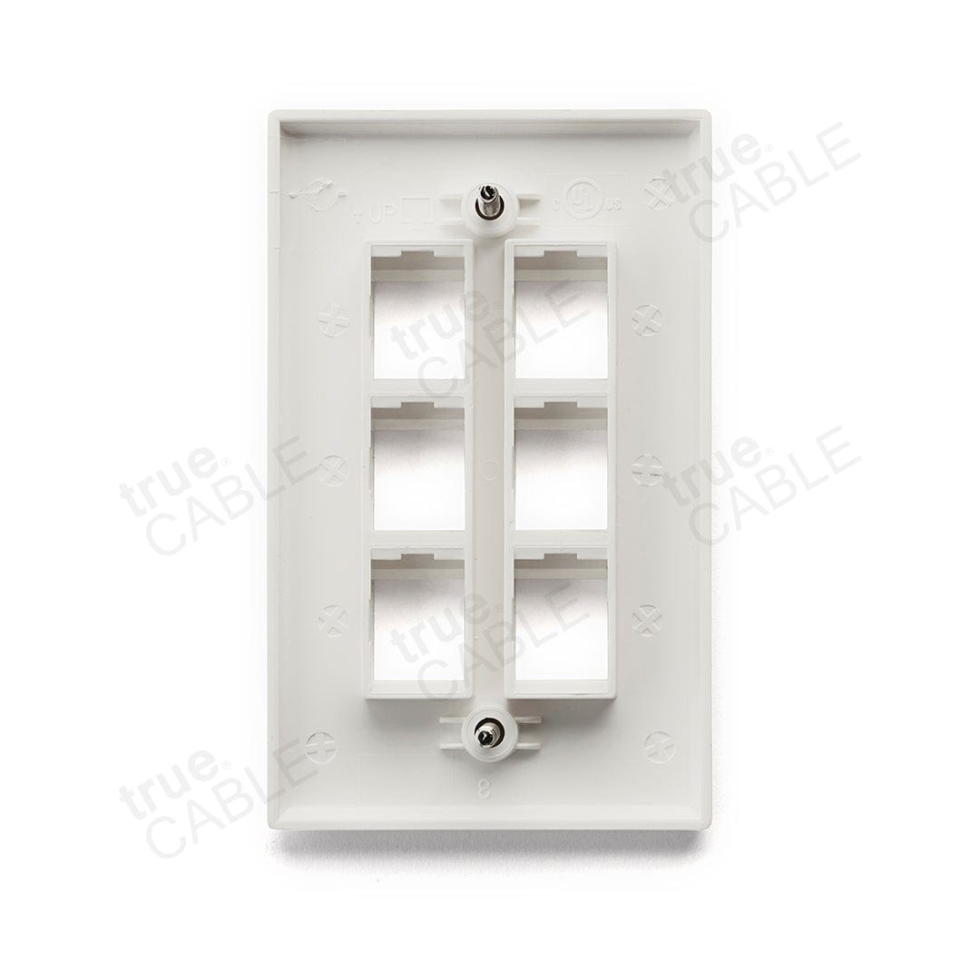 Single Gang Wall Plate - 6 port