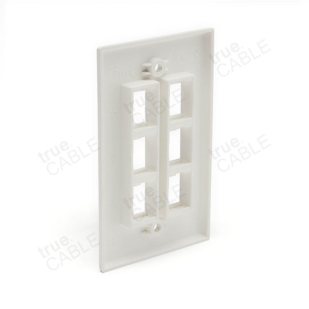 Single Gang Wall Plate - 6 port