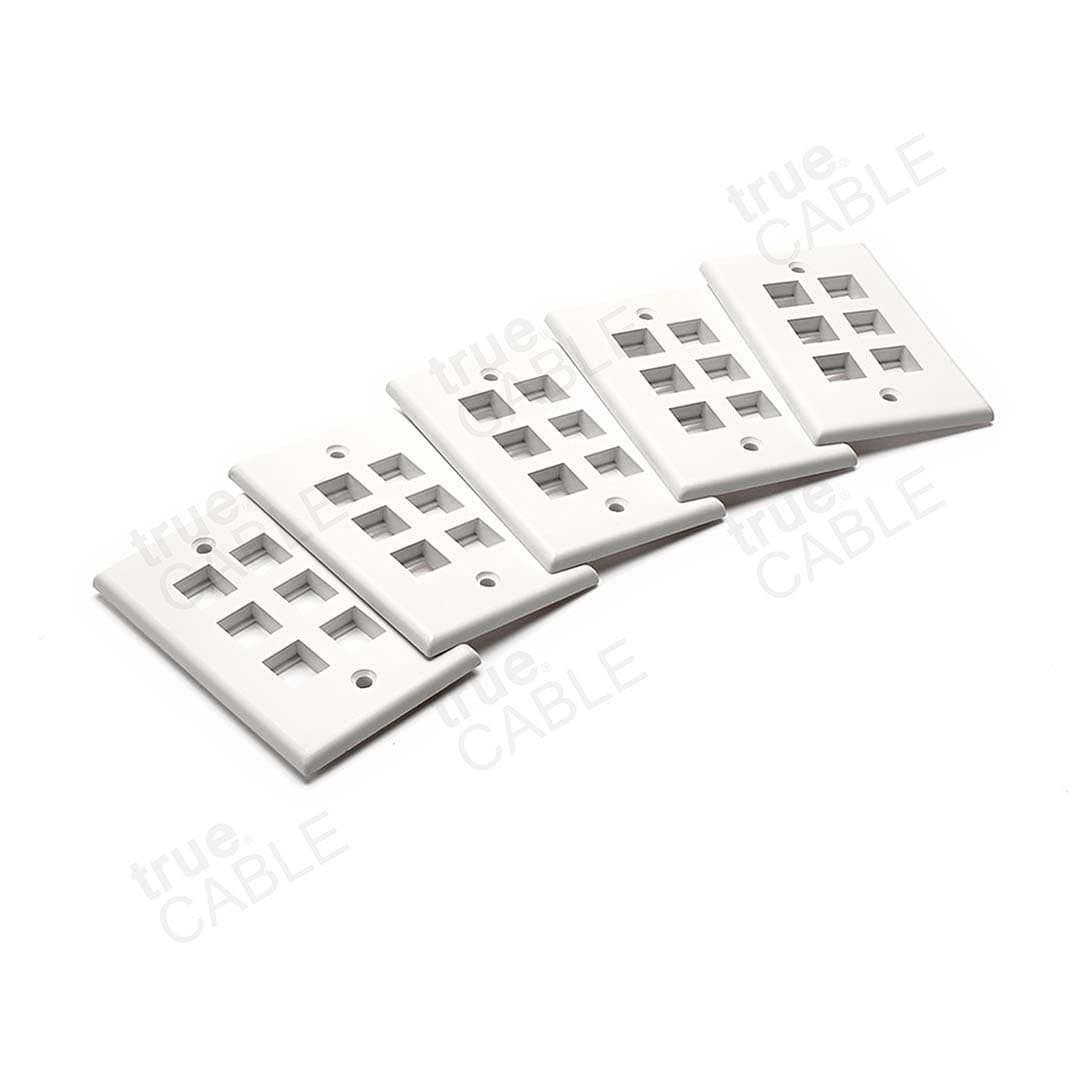 Single Gang Wall Plate - 6 Port / 5pc