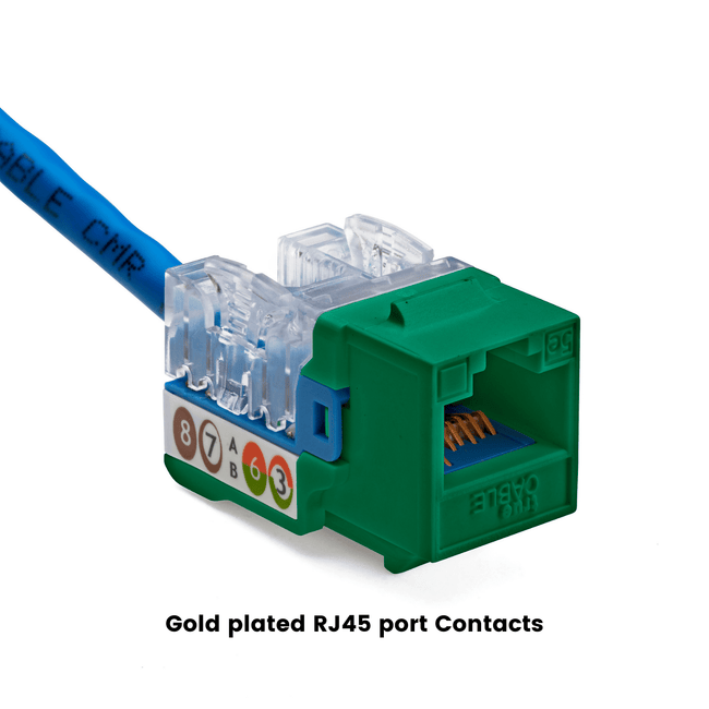 Cat5e Punch Down Keystone Jack | Unshielded | 24pc | Packaging | Green