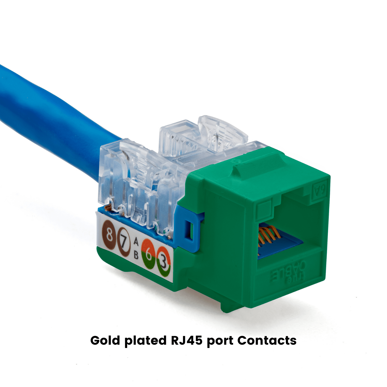 Cat6A Punch Down Keystone Jack | Unshielded | 12pc | Terminated | Green