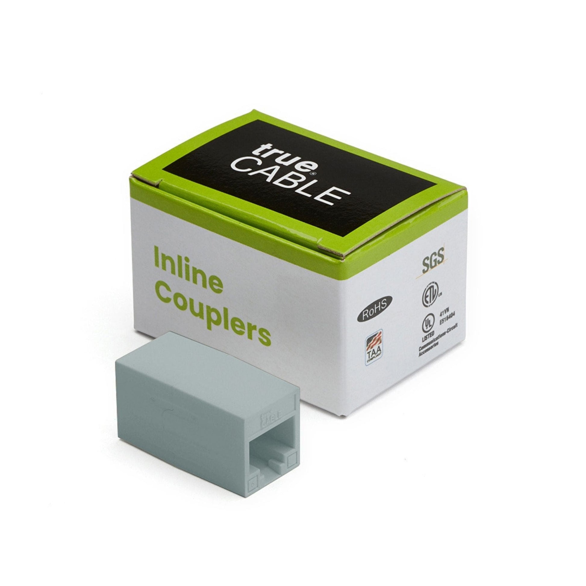 Cat6 Inline Coupler | Unshielded | Gray | 2pc | closed box