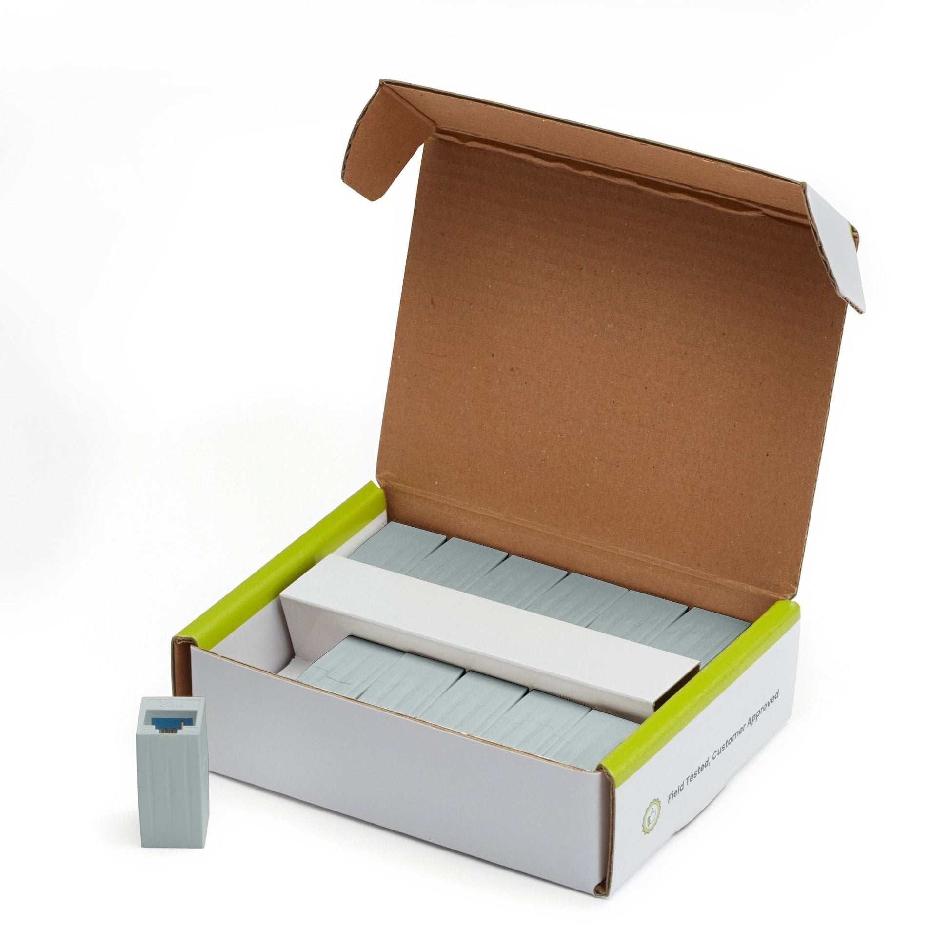 Cat6A Inline Coupler | Unshielded | Gray | 12pc | open box