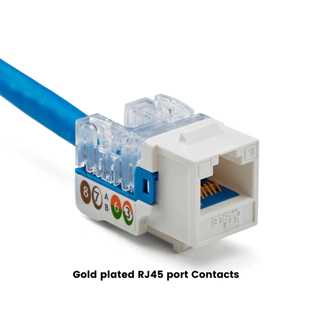 Cat6 Punch Down Keystone Jack RJ45 Unshielded trueCABLE