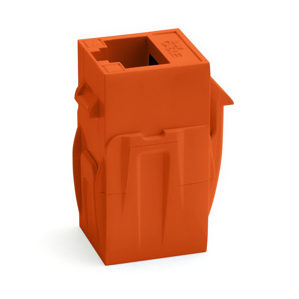 Cat6A Keystone Jack Couplers | Unshielded | 2 Piece | Orange | standing up