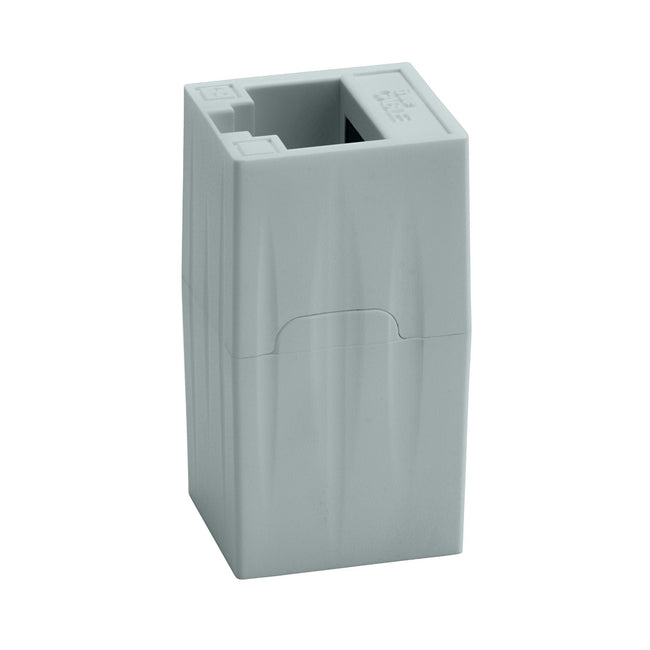 Cat6A Inline Coupler | Unshielded | Gray | 2pc | standing up