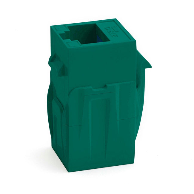 Cat6 Keystone Jack Coupler | Unshielded | Green | 2 Piece | standing up
