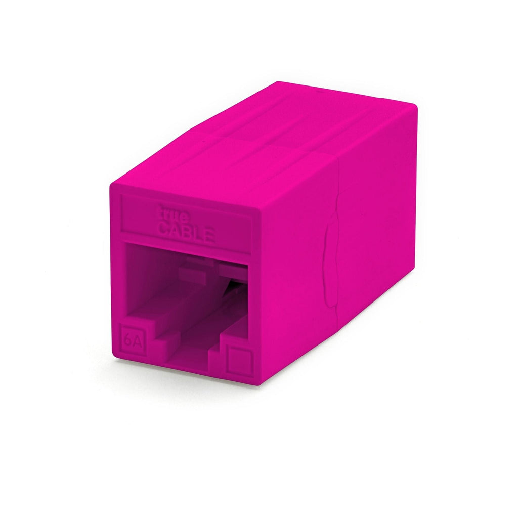 Cat6A Inline Coupler | Unshielded | Pink | 6pc | front