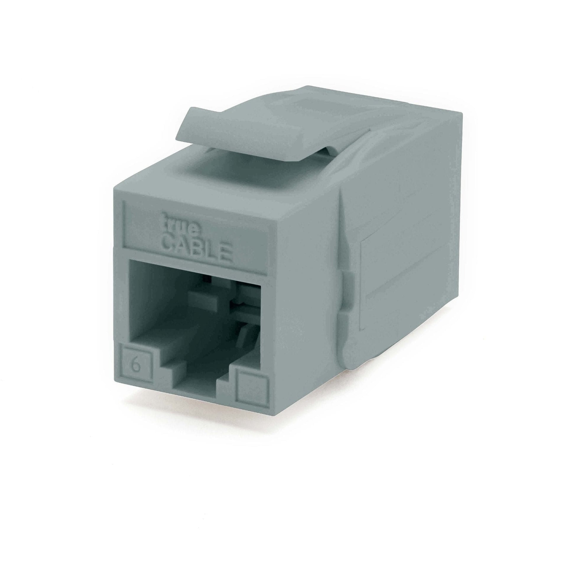 Cat6 Keystone Jack Coupler | Unshielded | Gray | 2 Piece | front
