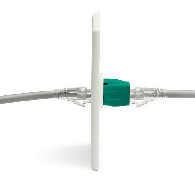 Cat6A Keystone Jack Couplers | Unshielded | 2 Piece | Green | coupler in wall plate