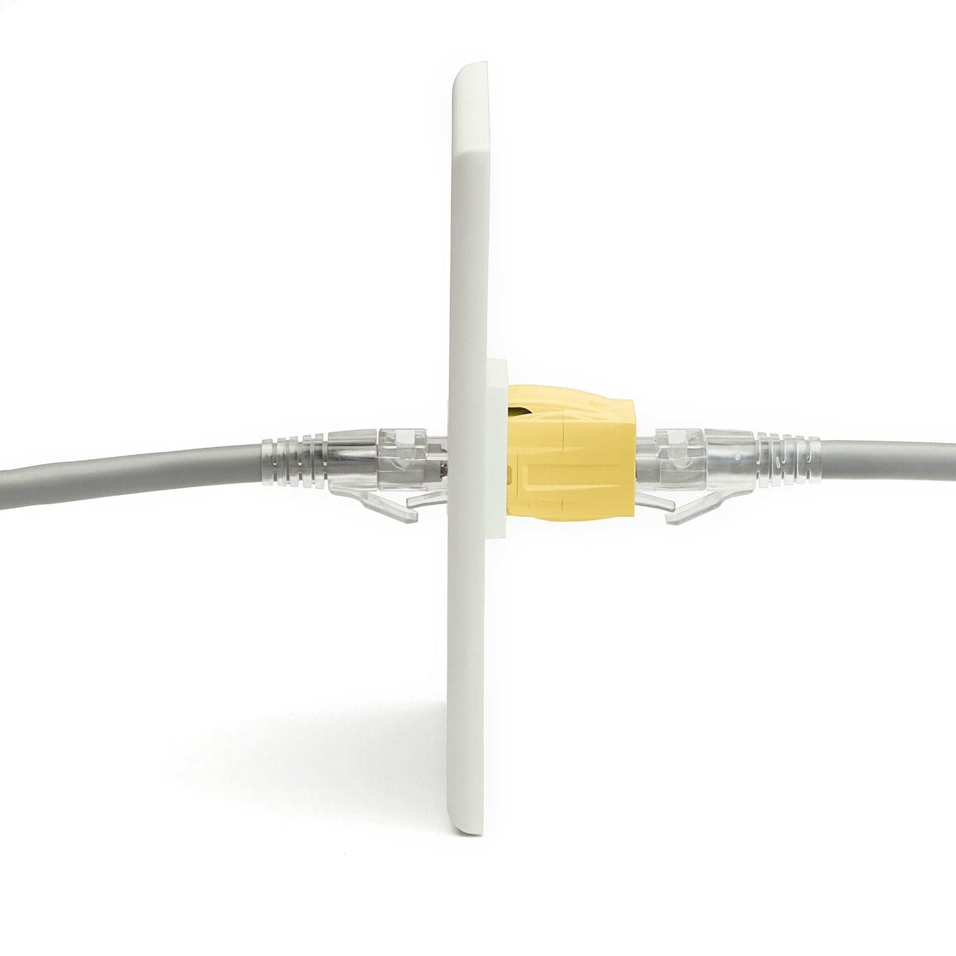 Cat6A Keystone Jack Couplers | Unshielded | 12 Piece | Yellow | coupler in wall plate