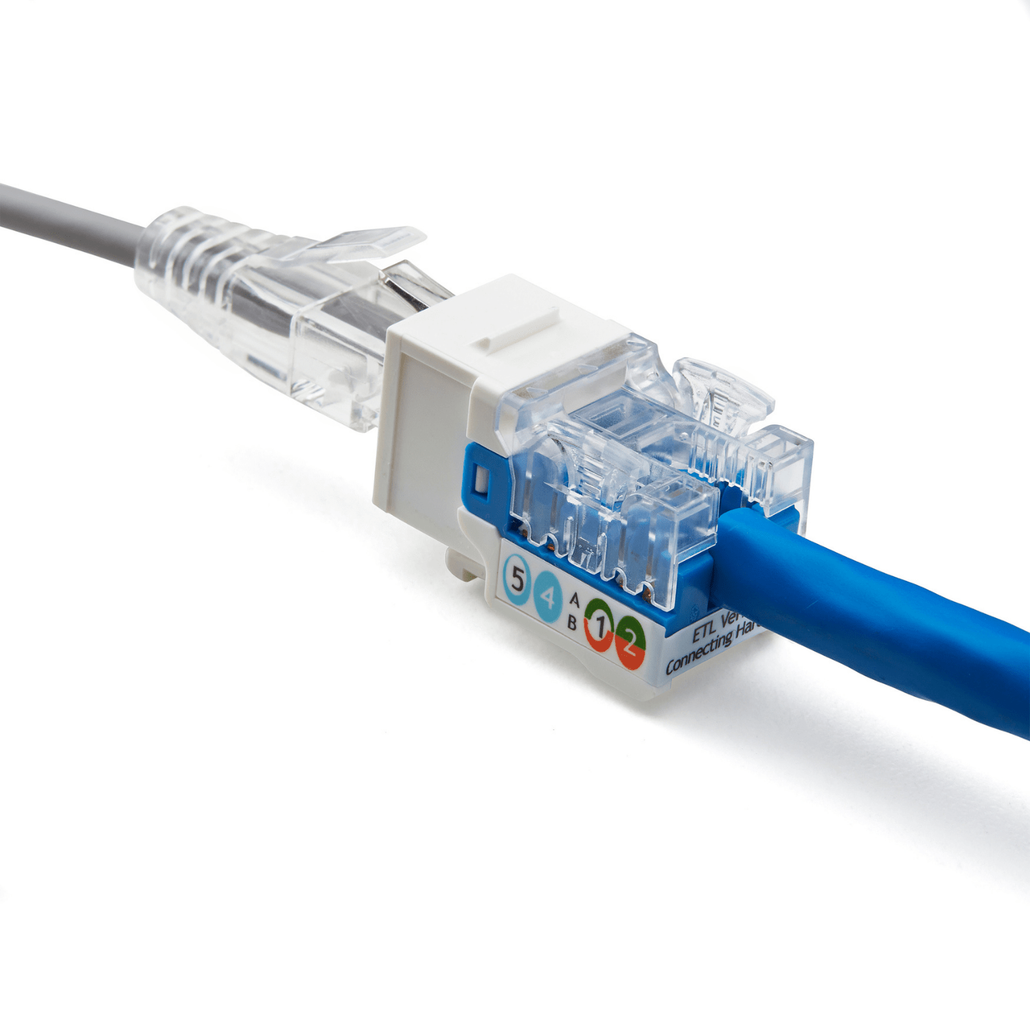 Cat6 Punch Down Keystone Jack | Unshielded | 12pc | Connected | White