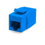 Cat6A Keystone Jack Couplers | Unshielded | 2 Piece | Blue| front