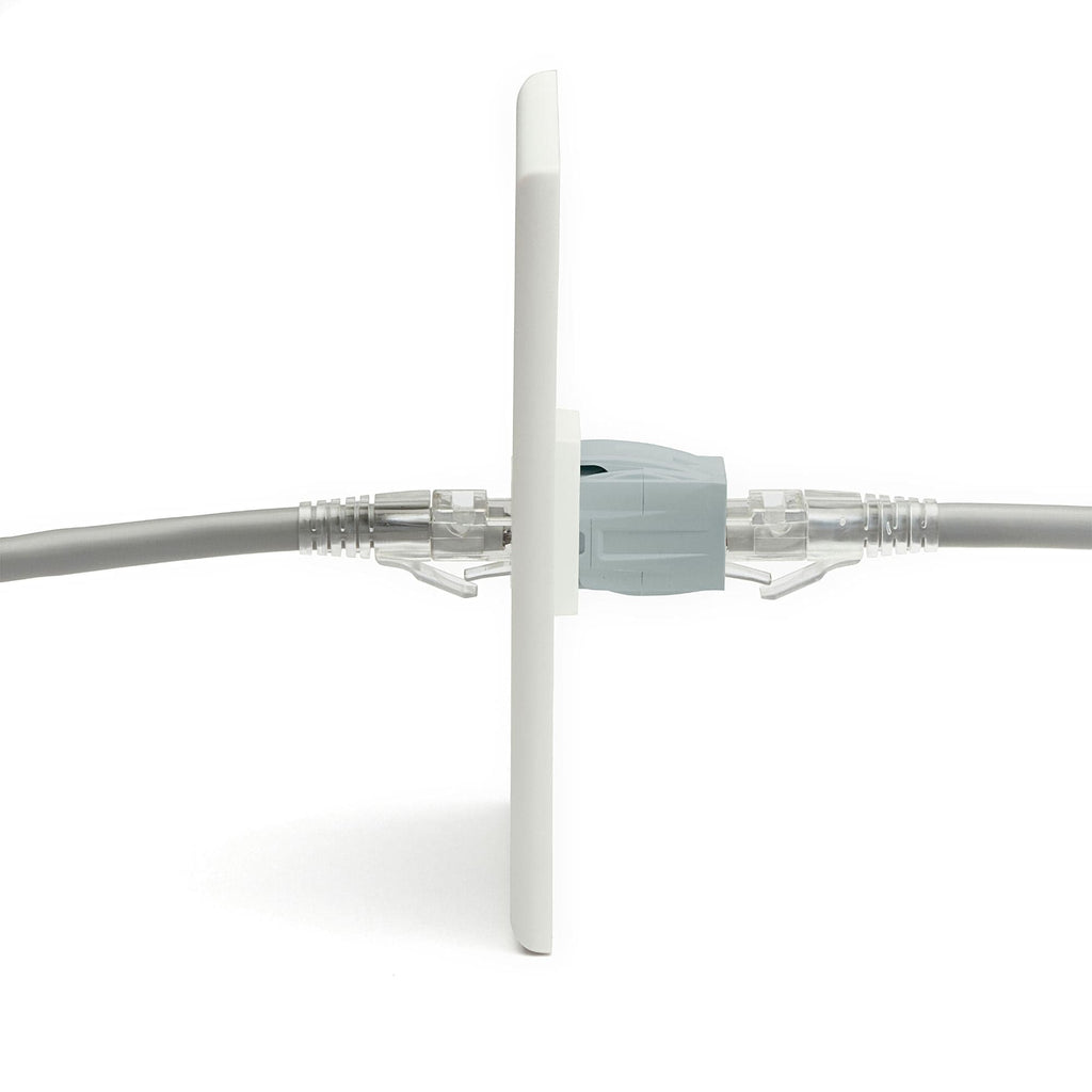 Cat6A Keystone Jack Couplers | Unshielded | 6 Piece | Gray | coupler in wall plate