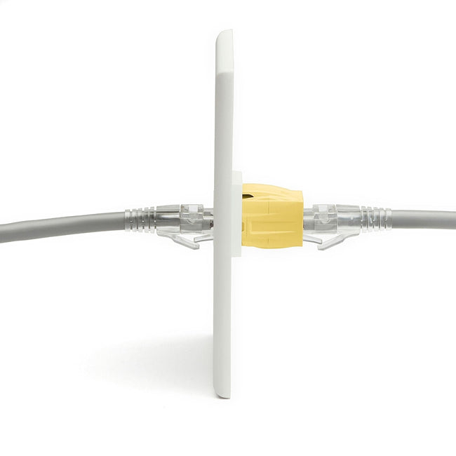 Cat6A Keystone Jack Couplers | Unshielded | 6 Piece | Yellow | coupler in wall plate