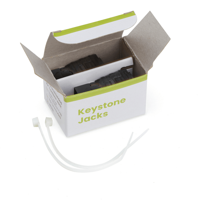 Cat6 Toolless Keystone Jack | Unshielded | 2pc | Black