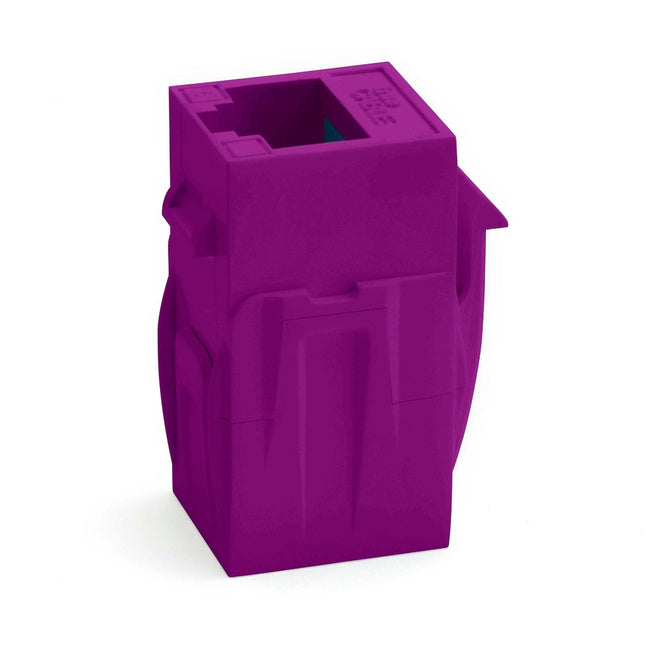 Cat6 Keystone Jack Coupler | Unshielded | Purple | 2 Piece | standing up