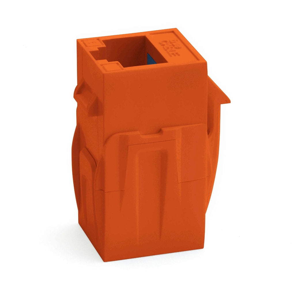 Cat6 Keystone Jack Coupler | Unshielded | Orange| 2 Piece | standing up