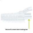 Cut-to-Fit RJ45 Strain Relief Boot | Large | 100pc | strain latch locking bar