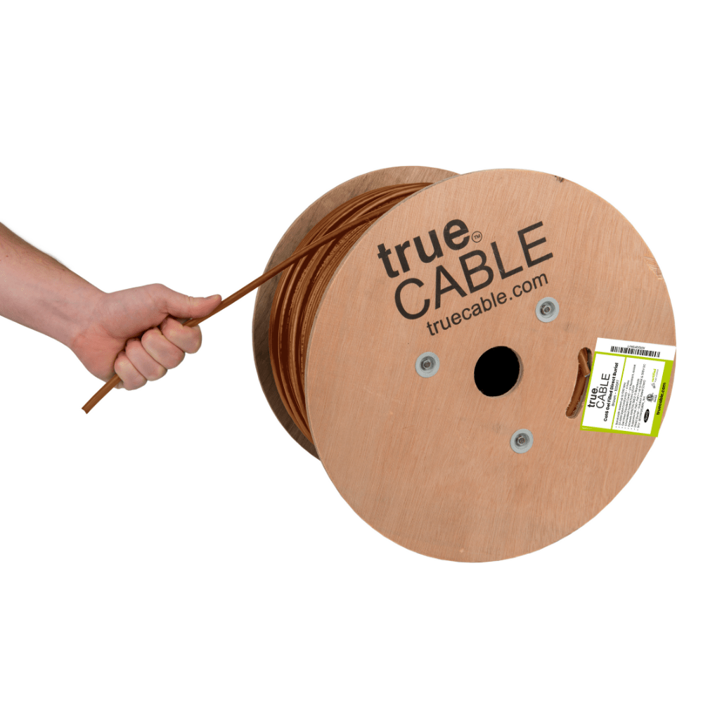 trueCABLE | Cat6 Gel Filled Direct Burial | Brown | 1000ft |  Hand Pulling