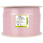 Cat6A Plenum Ethernet Cable Pink 1000ft trueCABLE Reel Label