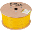Cat6A Plenum Ethernet Cable Yellow 1000ft trueCABLE Reel No Wrap