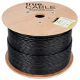 Cat6A Riser Ethernet Cable Black 1000ft trueCABLE Reel No Wrap