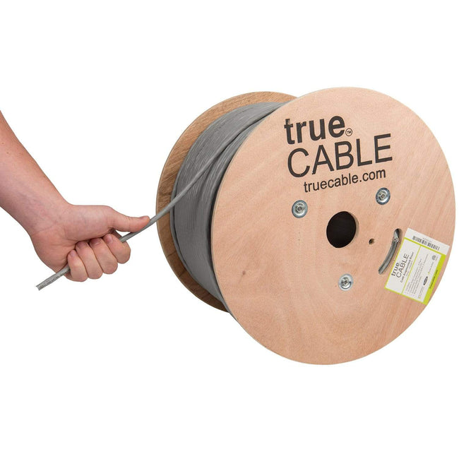 Cat6A Riser Ethernet Cable Gray 1000ft trueCABLE Hand Pulling