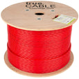 Cat6A Riser Ethernet Cable Red 1000ft trueCABLE Reel No Wrap