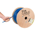 Cat6A Shielded Plenum Ethernet Cable Blue 1000ft trueCABLE Hand Pulling