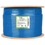 Cat6A Shielded Plenum Ethernet Cable Blue 1000ft Reel Spool