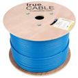 Cat6A Shielded Riser Ethernet Cable Blue 1000ft trueCABLE Reel No Wrap