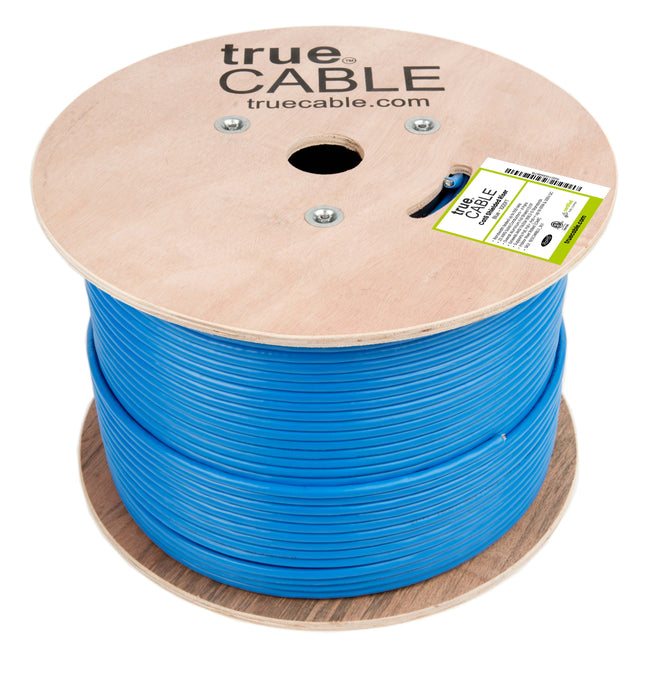 Cat6 Riser Shielded Cable, Blue, 1000ft, Reel, reel unwrapped