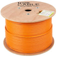 Cat6A Shielded Riser Ethernet Cable Orange 1000ft trueCABLE Reel No Wrap