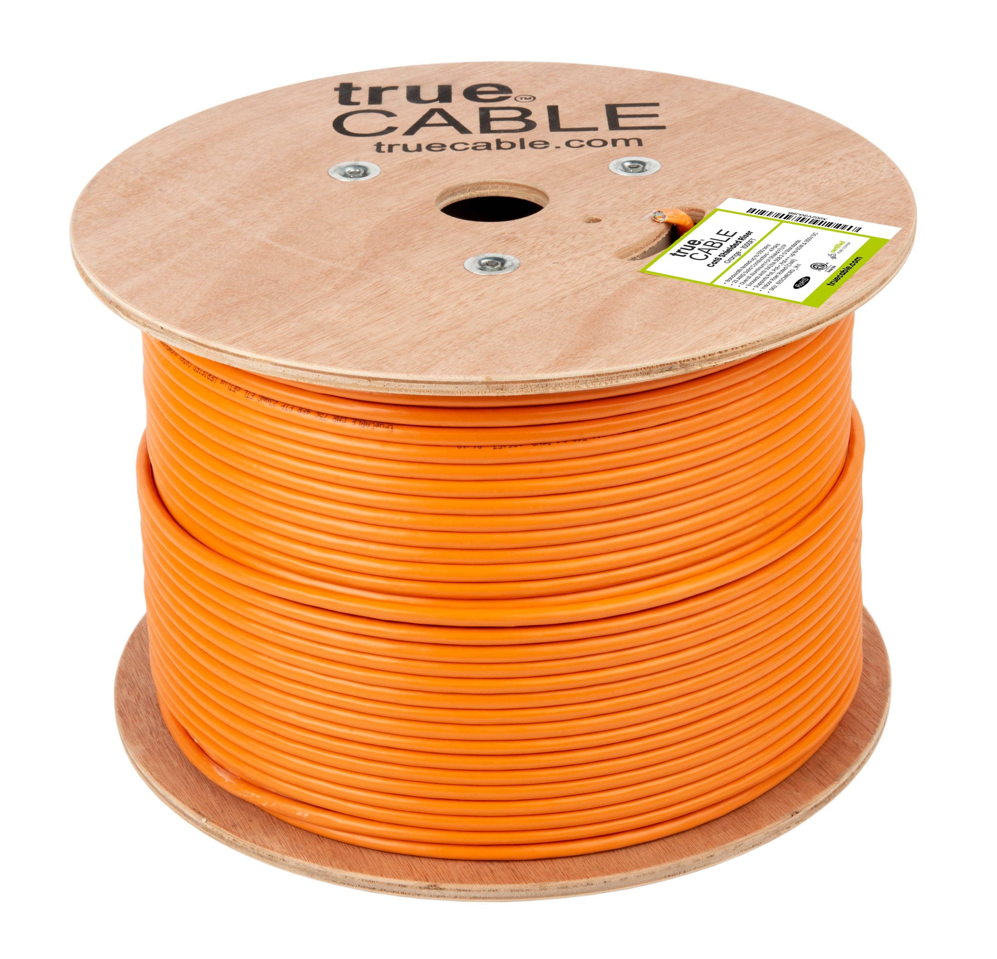 Cat6 Shielded Riser, Orange, 1000ft, Reel