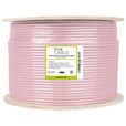 Cat6a Shielded Riser Ethernet Cable Pink 1000ft trueCABLE front of reel