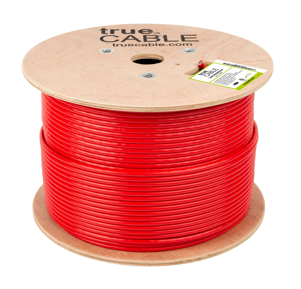 Cat6 Shielded Riser, Red, 1000ft, trueCABLE, Ethernet Cable