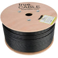 Outdoor Cat6 Cable Black 1000ft trueCABLE Reel No Wrap