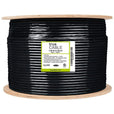 Outdoor Cat6 Cable Black 1000ft trueCABLE Reel Label
